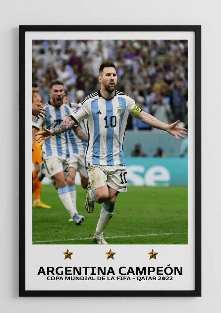 Cuadro de Messi Campeón Qatar 2022